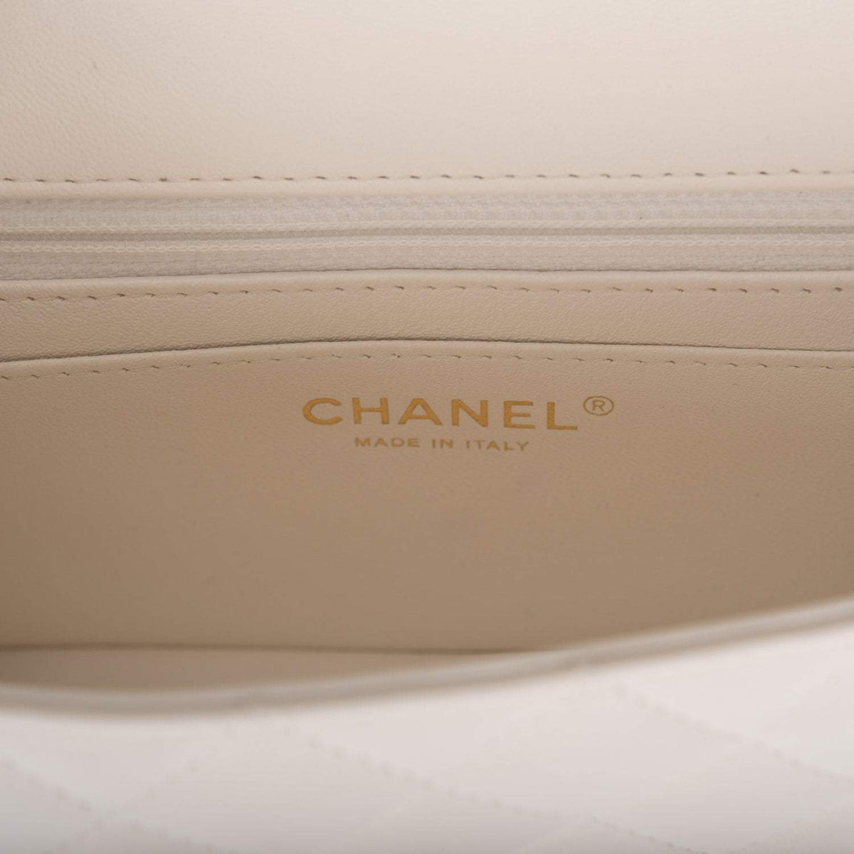 Chanel White Quilted Lambskin Rectangular Mini Classic Flap Bag Light Gold Hardware - image 9