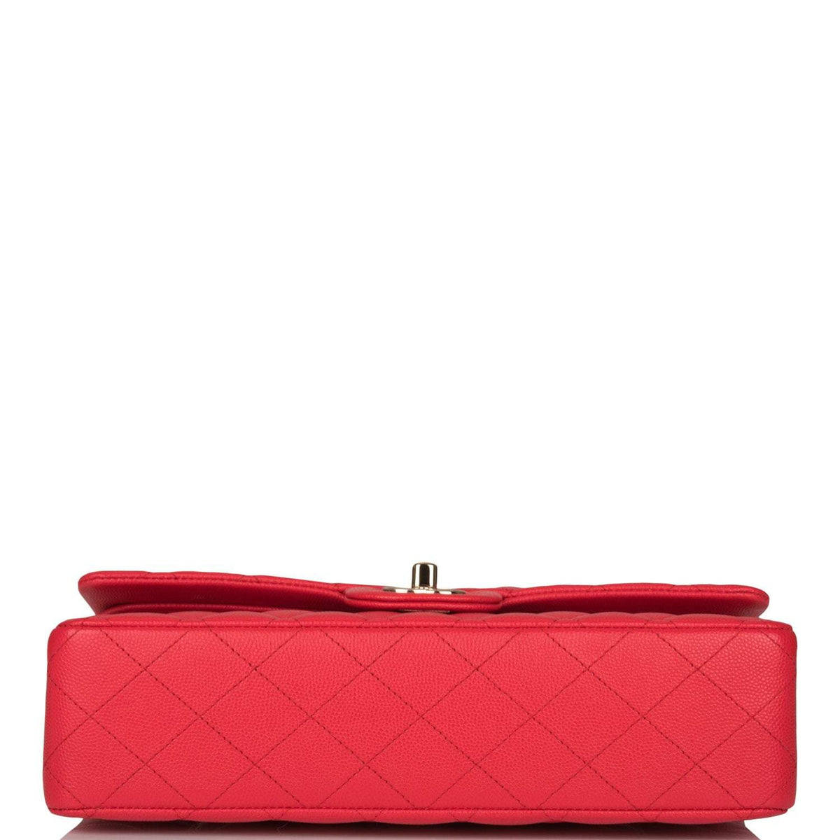 Chanel Medium Classic Double Flap Bag Red Quilted Caviar Light Gold Hardware - image 6