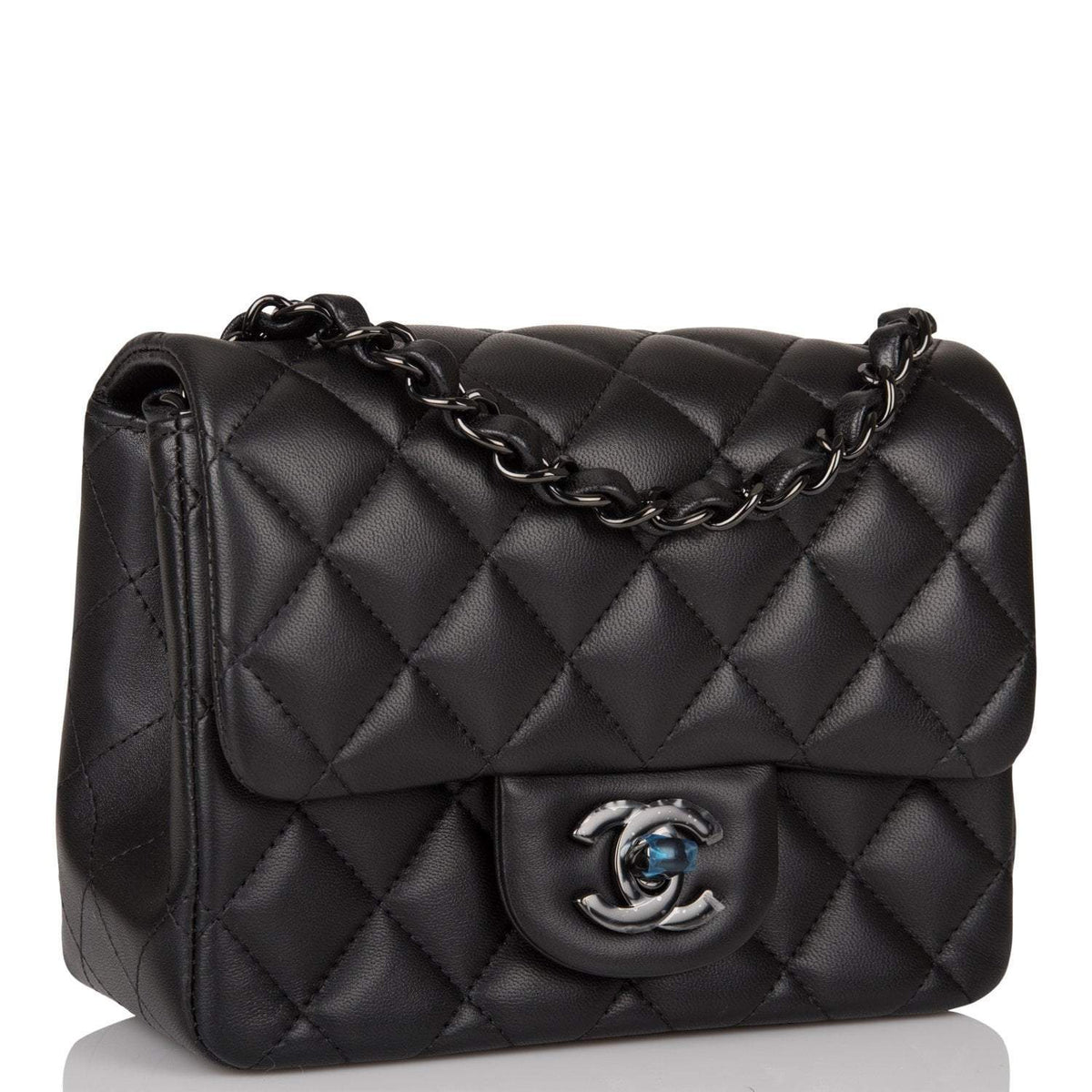 Chanel SO Black Quilted Lambskin Square Mini Classic Flap Bag Black Hardware - photo 2