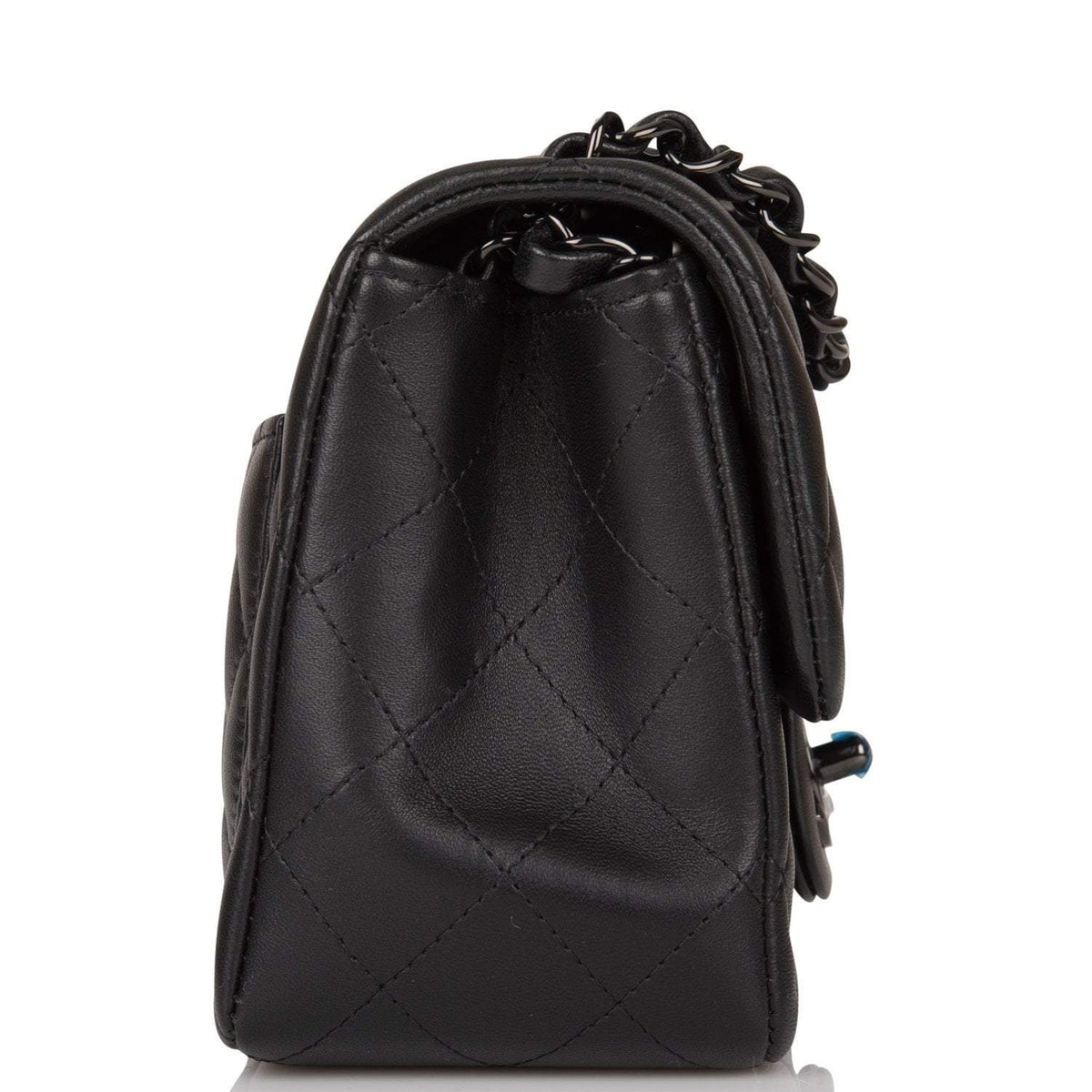 Chanel SO Black Quilted Lambskin Square Mini Classic Flap Bag Black Hardware - photo 3