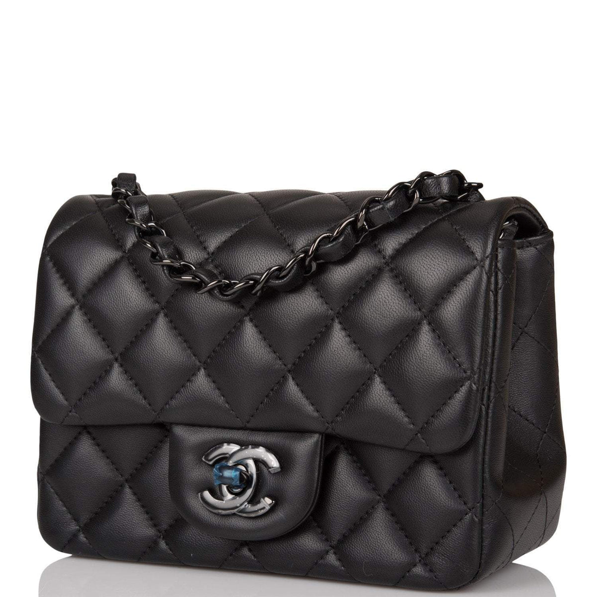 Chanel SO Black Quilted Lambskin Square Mini Classic Flap Bag Black Hardware - photo 5