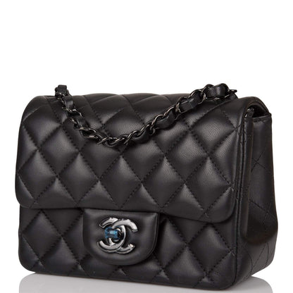 Chanel SO Black Quilted Lambskin Square Mini Classic Flap Bag Black Hardware - photo 5