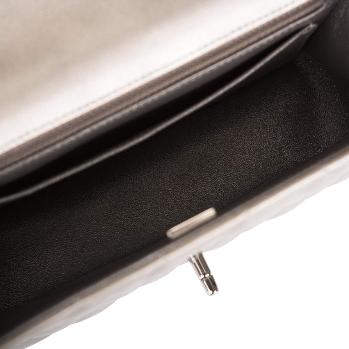 Chanel Mini Rectangular Flap Bag Ruthenium Metallic Lambskin Silver Hardware - photo 8