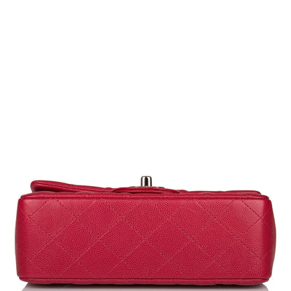 Chanel Mini Rectangular Flap Bag Red Caviar Silver Hardware - photo 6