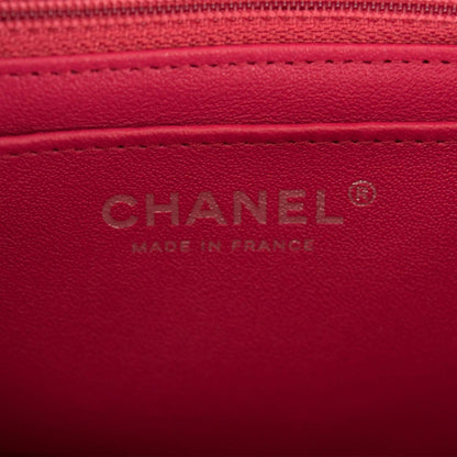 Chanel Mini Rectangular Flap Bag Red Caviar Silver Hardware - photo 8