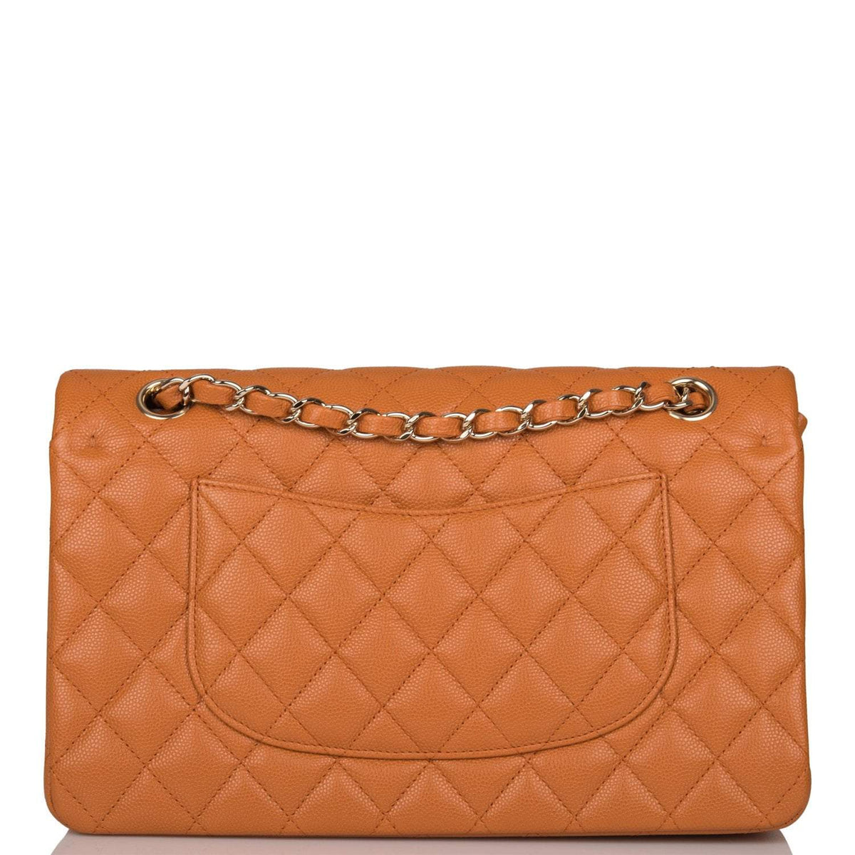 Chanel Caramel Brown Quilted Caviar Medium Classic Double Flap Bag Light Gold Hardware - photo 4