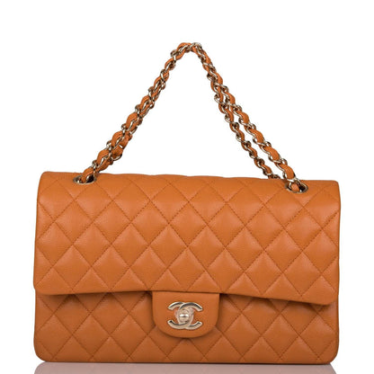 Chanel Caramel Brown Quilted Caviar Medium Classic Double Flap Bag Light Gold Hardware - photo 7