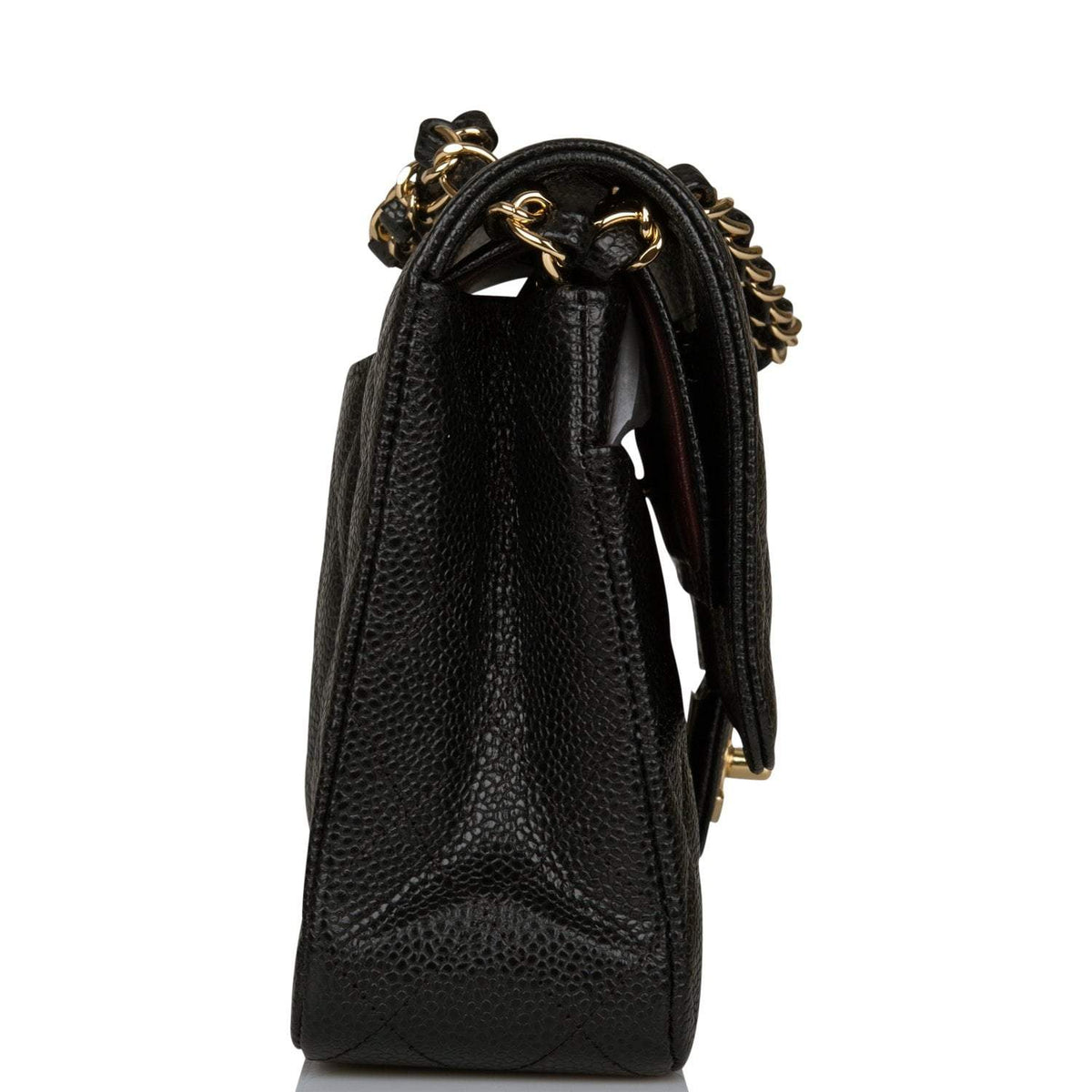 Chanel Medium Classic Double Flap Bag Black Quilted Caviar Gold Hardware - photo 3
