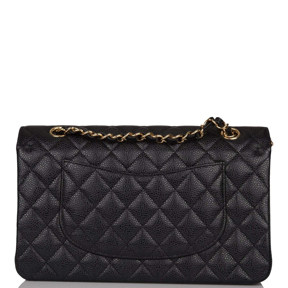 Chanel Medium Classic Double Flap Bag Black Quilted Caviar Gold Hardware - photo 4