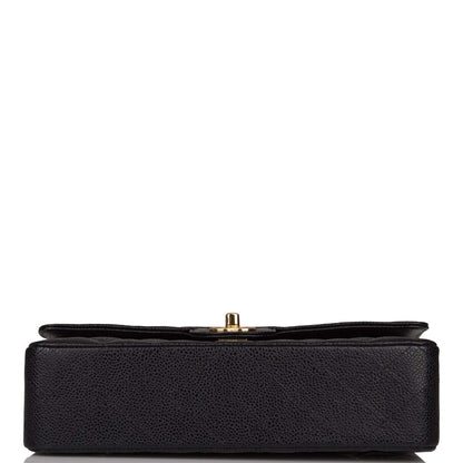 Chanel Medium Classic Double Flap Bag Black Quilted Caviar Gold Hardware - photo 6