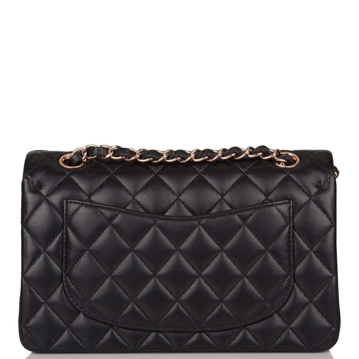 Chanel Small Classic Double Flap Bag Black Lambskin Rose Gold Hardware - photo 6