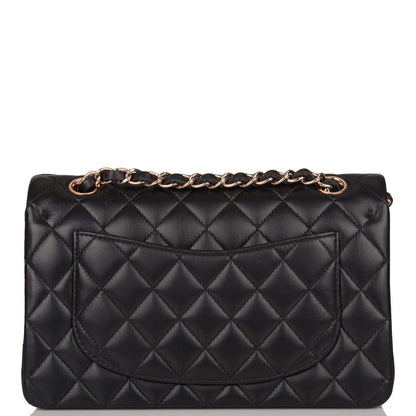 Chanel Small Classic Double Flap Bag Black Lambskin Rose Gold Hardware - photo 6