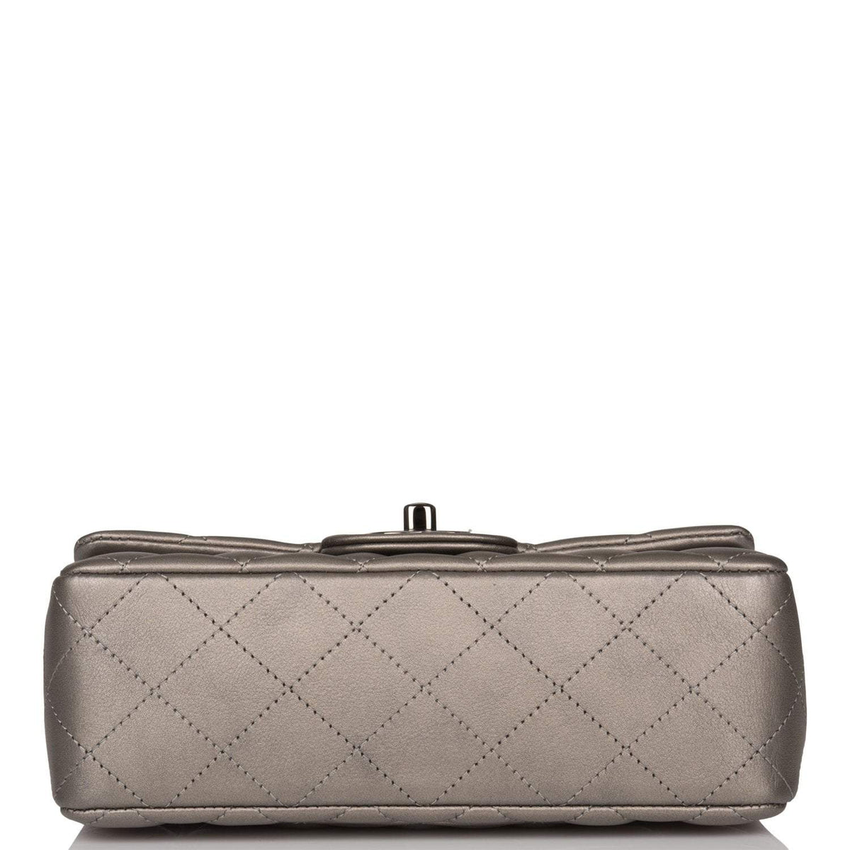 Chanel Mini Rectangular Flap Bag Ruthenium Lambskin Silver Hardware - image 7