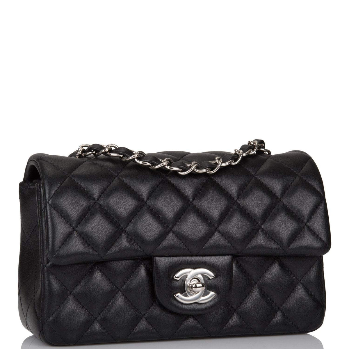 Chanel Black Quilted Lambskin Rectangular Mini Classic Flap Bag Silver Hardware - image 2