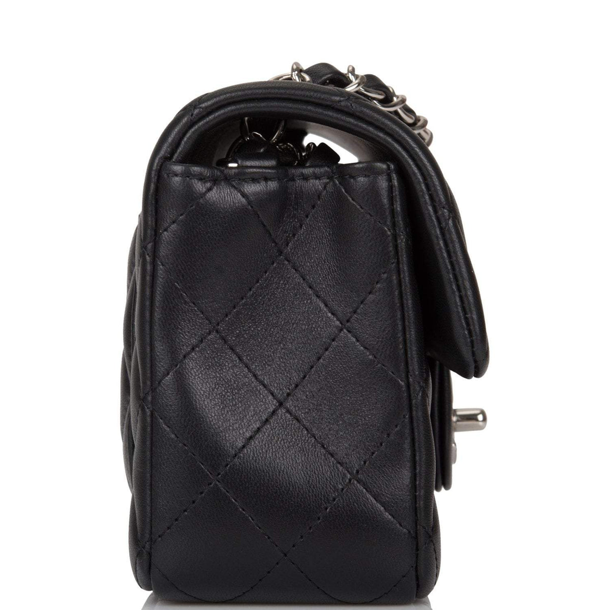 Chanel Black Quilted Lambskin Rectangular Mini Classic Flap Bag Silver Hardware - image 3