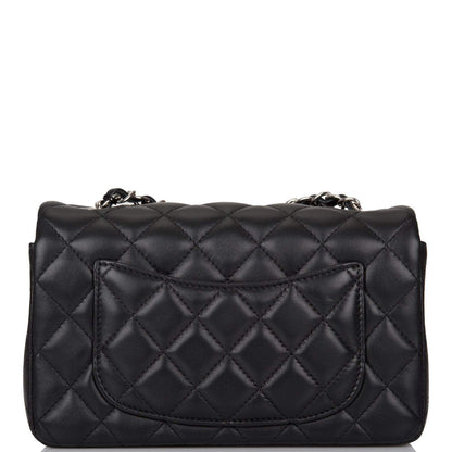 Chanel Black Quilted Lambskin Rectangular Mini Classic Flap Bag Silver Hardware - image 4