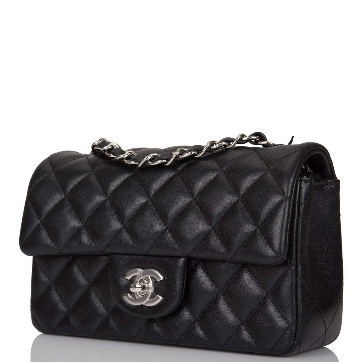 Chanel Black Quilted Lambskin Rectangular Mini Classic Flap Bag Silver Hardware - image 5