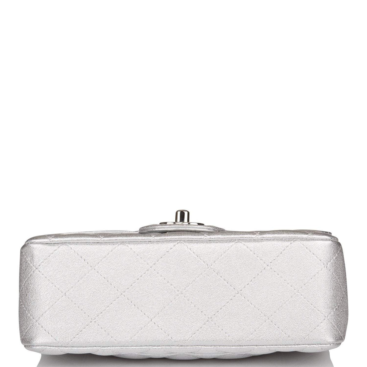 Chanel Mini Rectangular Flap Bag Silver Metallic Lambskin Silver Hardware - photo 6