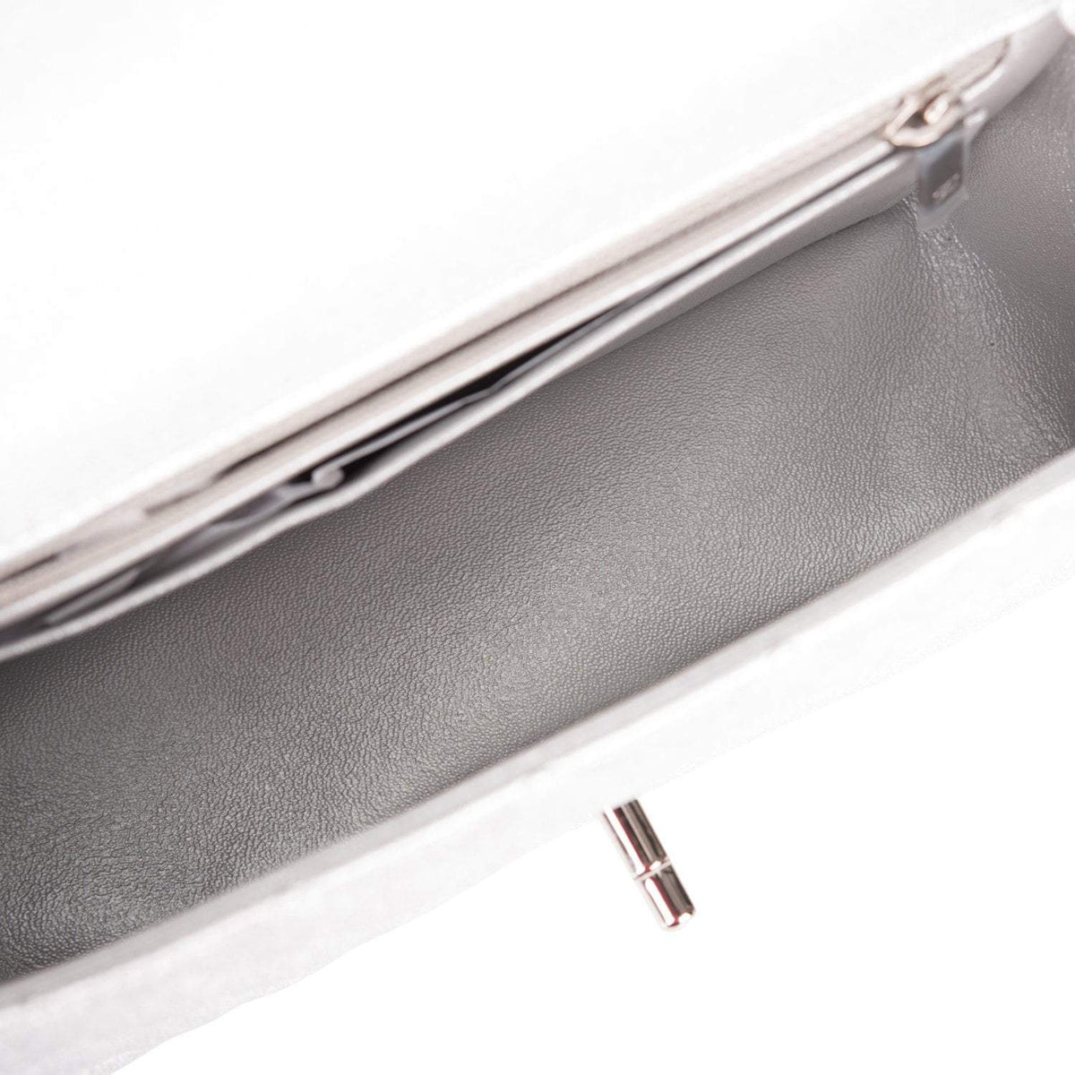 Chanel Mini Rectangular Flap Bag Silver Metallic Lambskin Silver Hardware - photo 8
