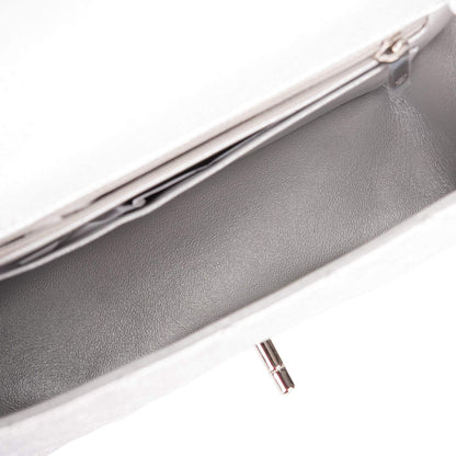 Chanel Mini Rectangular Flap Bag Silver Metallic Lambskin Silver Hardware - photo 8
