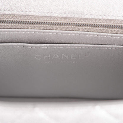 Chanel Mini Rectangular Flap Bag Silver Metallic Lambskin Silver Hardware - photo 9