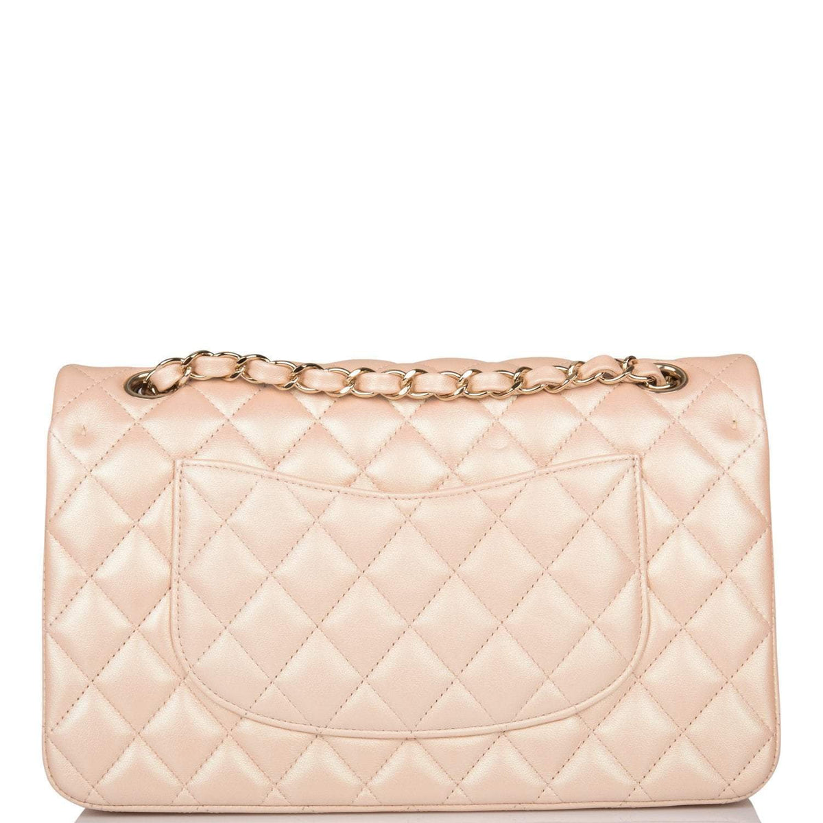 Chanel Medium Classic Double Flap Bag Beige Iridescent Calfskin Light Gold Hardware - image 4