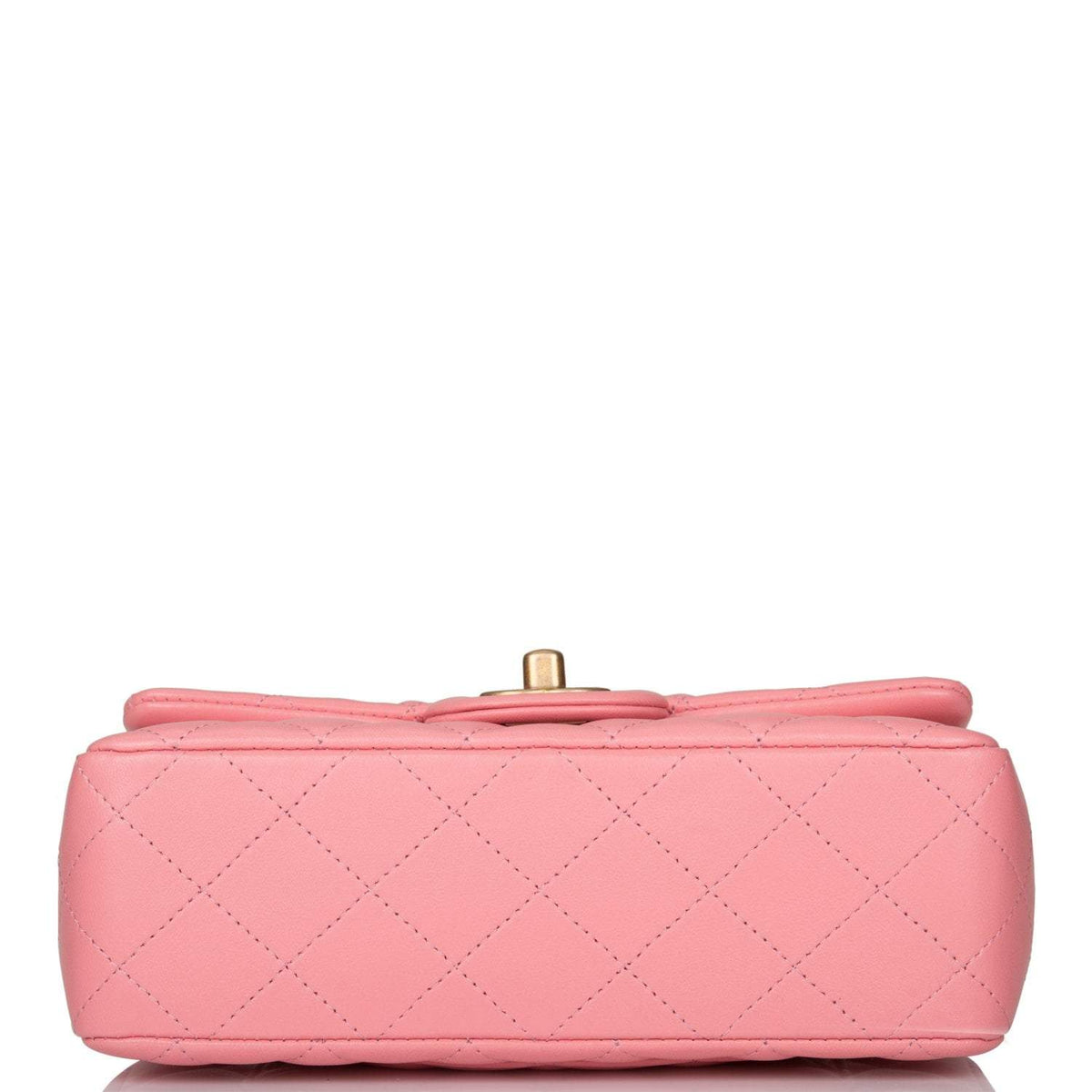 Chanel Pink Quilted Lambskin Rectangular Mini Classic Flap Bag Antique Gold Hardware - photo 6