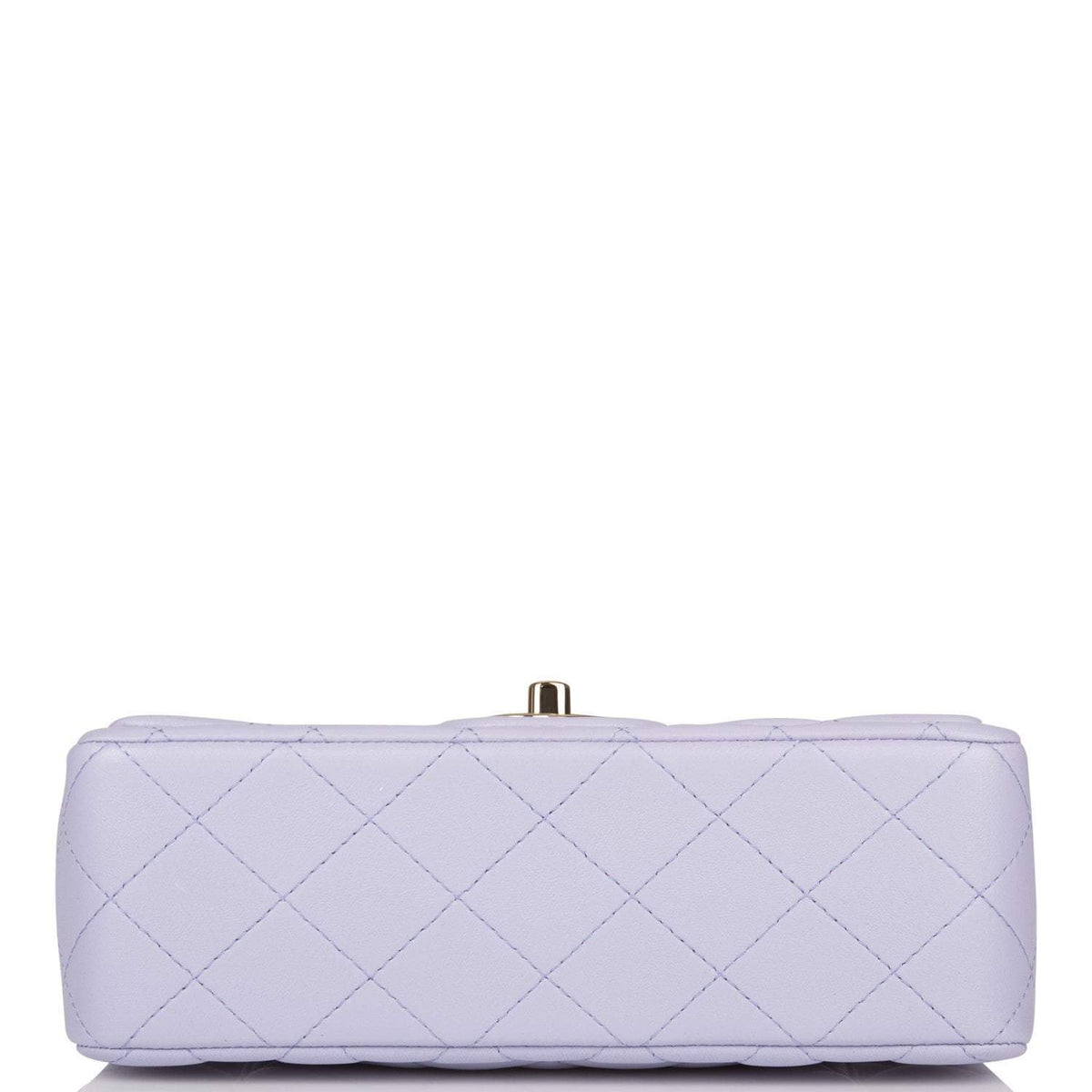 Chanel Rectangular Mini Flap Bag with Top Handle Lavender Quilted Lambskin Light Gold Hardware - image 6