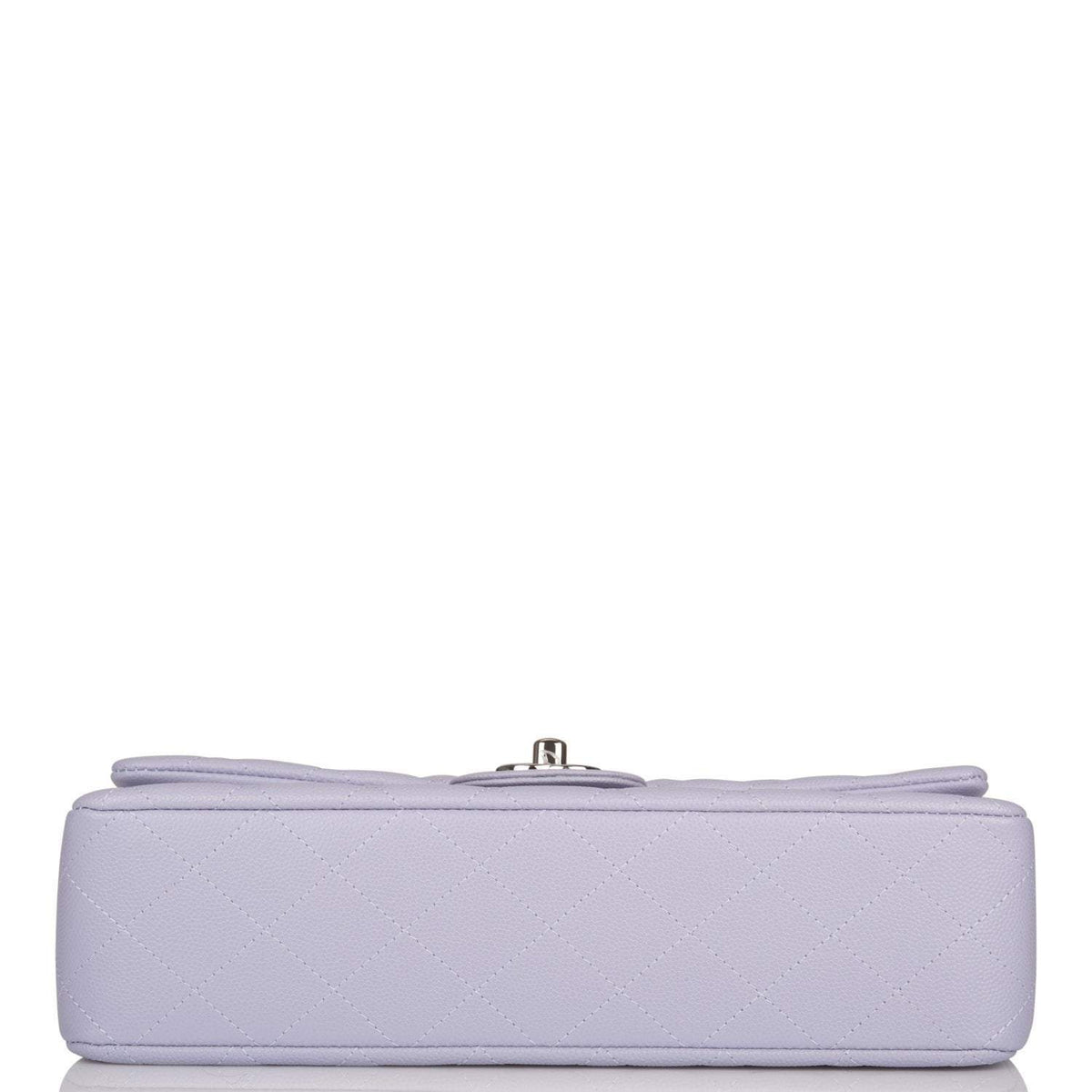 Chanel Medium Classic Double Flap Bag Lavender Quilted Caviar Silver Hardware - photo 6