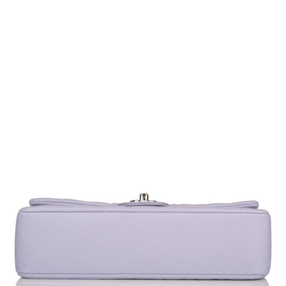 Chanel Medium Classic Double Flap Bag Lavender Quilted Caviar Silver Hardware - photo 6