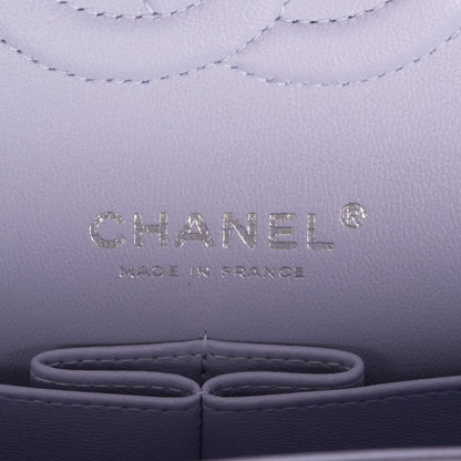 Chanel Medium Classic Double Flap Bag Lavender Quilted Caviar Silver Hardware - photo 9