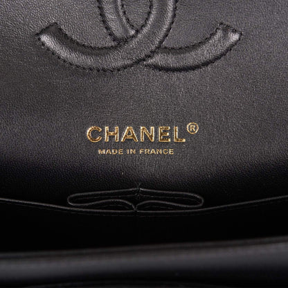 Chanel Medium Classic Double Flap Bag Black Quilted Lambskin Rose Gold Hardware - photo 9