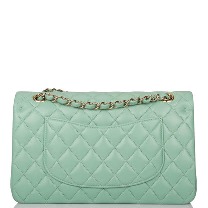 Chanel Light Green Quilted Lambskin Medium Classic Double Flap Bag Light Gold Hardware - photo 4