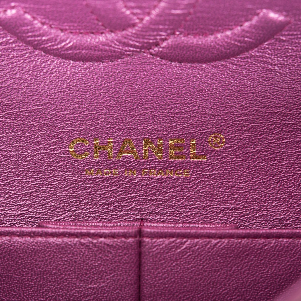Chanel Purple Iridescent Quilted Lambskin Medium Classic Double Flap Bag Light Gold Hardware - image 8