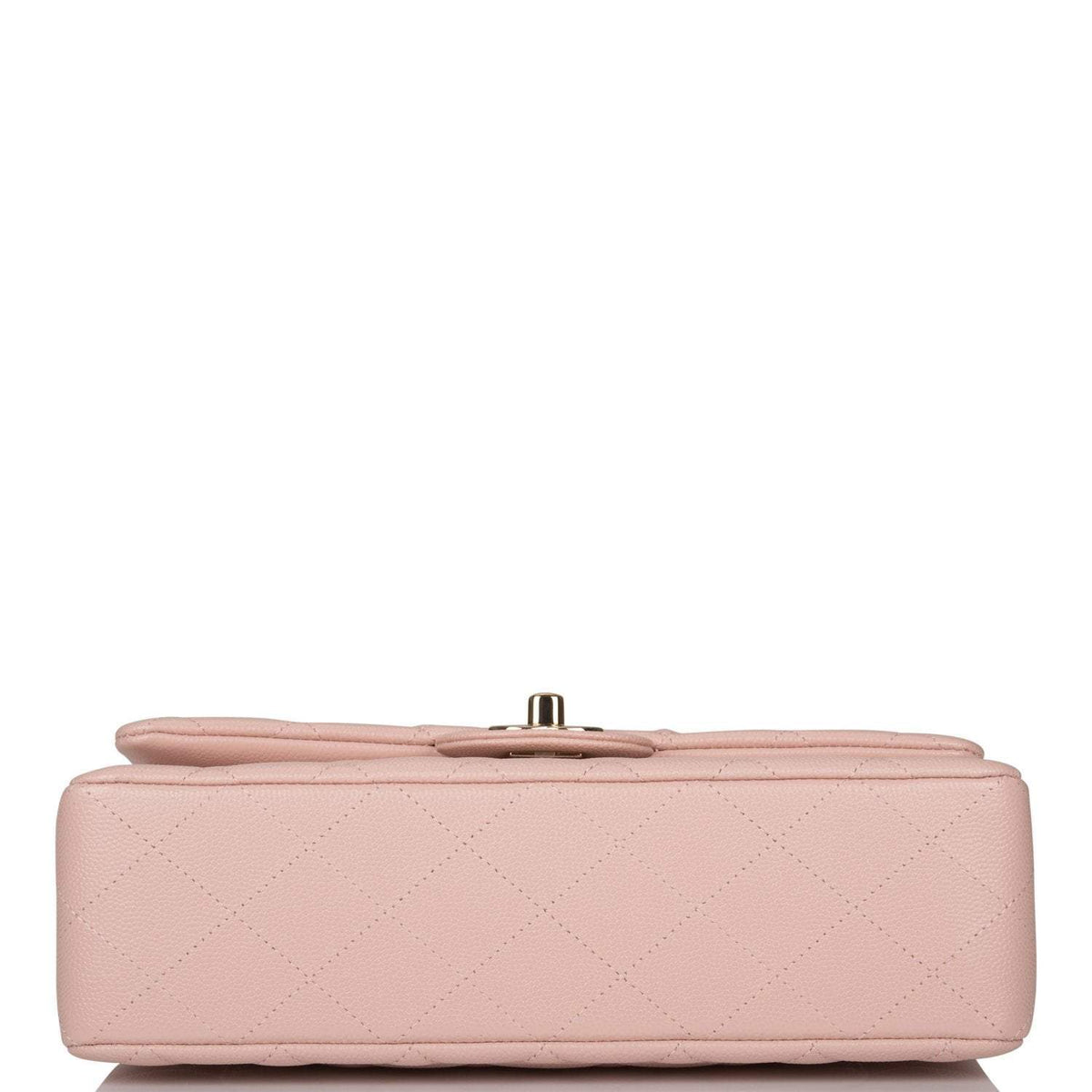 Chanel Rose Clair Quilted Caviar Small Classic Double Flap Bag Light Gold Hardware - photo 6