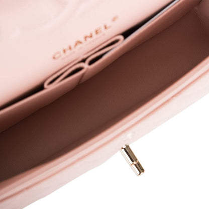 Chanel Rose Clair Quilted Caviar Small Classic Double Flap Bag Light Gold Hardware - photo 9