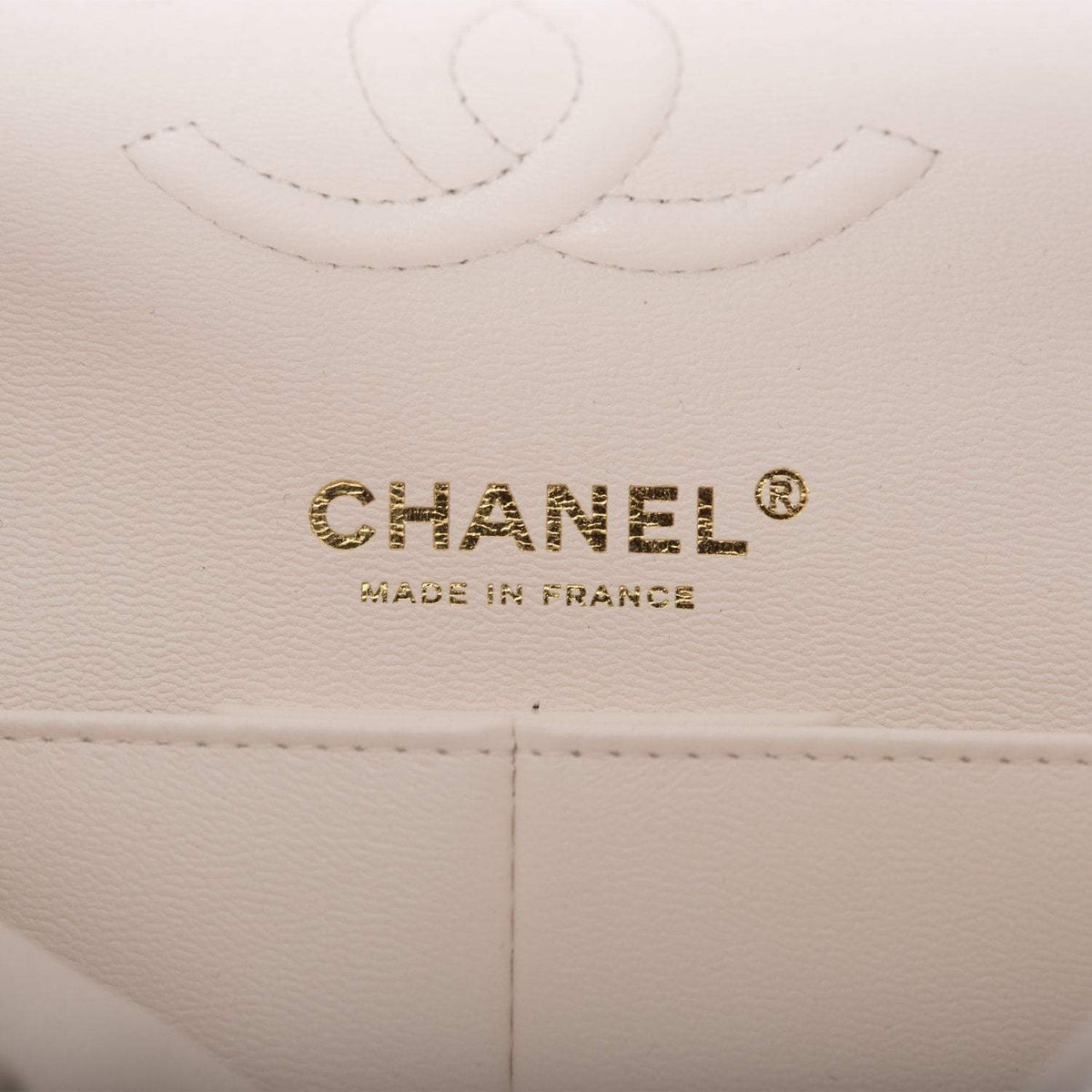 Chanel White Quilted Caviar Small Classic Double Flap Bag Light Gold Hardware - photo 7
