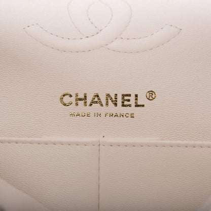 Chanel White Quilted Caviar Small Classic Double Flap Bag Light Gold Hardware - photo 7