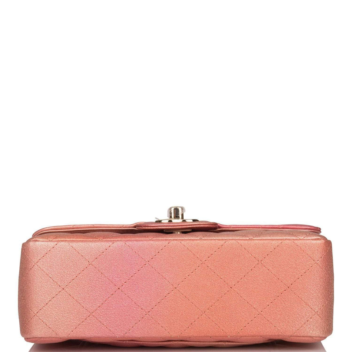 Chanel Pink Ombre Quilted Metallic Lambskin Rectangular Mini Classic Flap Bag Light Gold Hardware - image 6