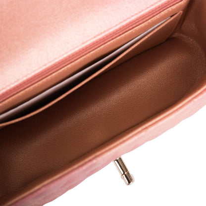 Chanel Pink Ombre Quilted Metallic Lambskin Rectangular Mini Classic Flap Bag Light Gold Hardware - image 8