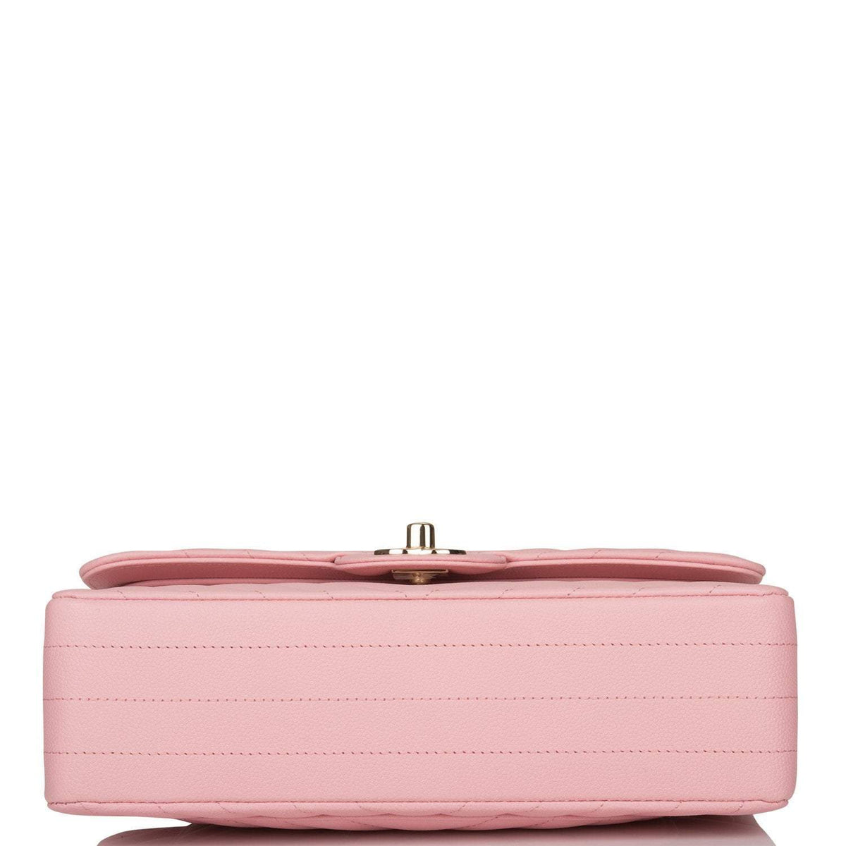 Chanel Pink Chevron Caviar Small Classic Double Flap Bag Light Gold Hardware - photo 6