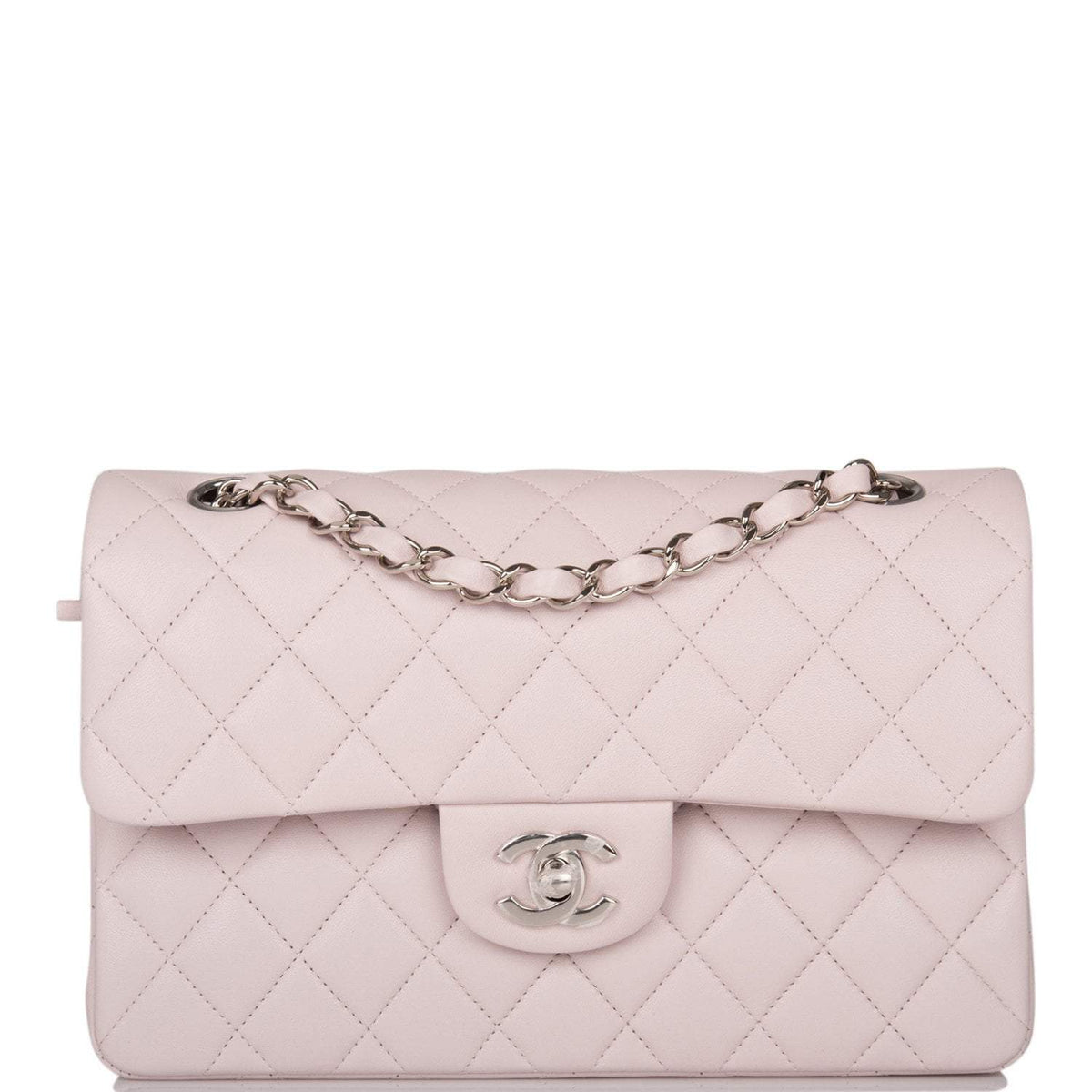 Chanel Light Purple Quilted Lambskin Small Classic Double Flap Bag Silver Hardware - image 1