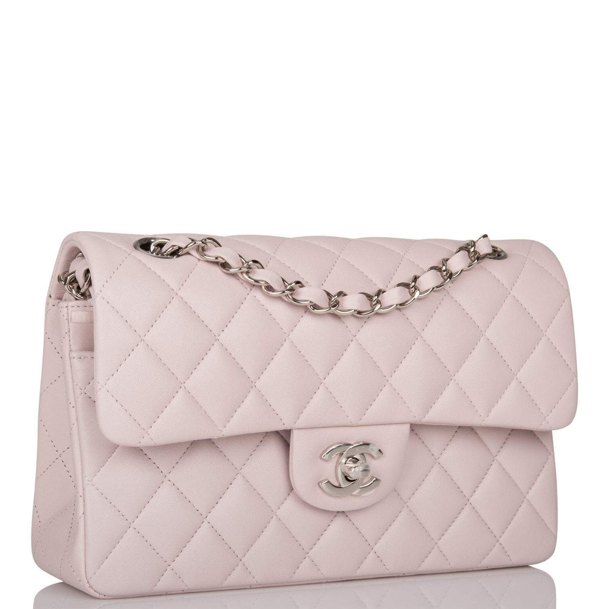 Chanel Light Purple Quilted Lambskin Small Classic Double Flap Bag Silver Hardware - image 2