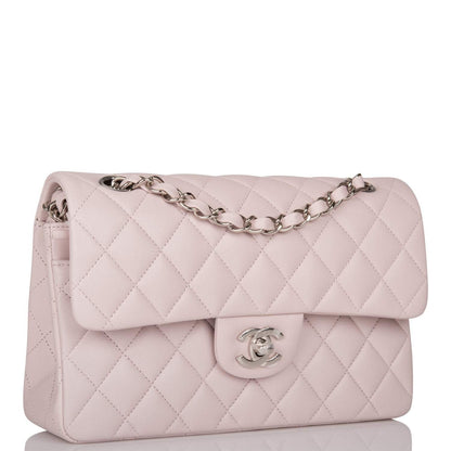 Chanel Light Purple Quilted Lambskin Small Classic Double Flap Bag Silver Hardware - image 2