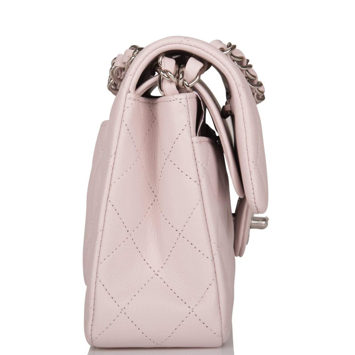 Chanel Light Purple Quilted Lambskin Small Classic Double Flap Bag Silver Hardware - image 3