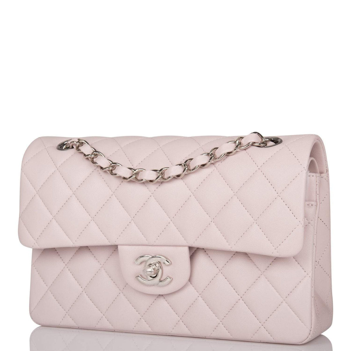 Chanel Light Purple Quilted Lambskin Small Classic Double Flap Bag Silver Hardware - image 5