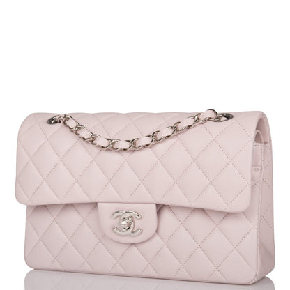 Chanel Light Purple Quilted Lambskin Small Classic Double Flap Bag Silver Hardware - image 5