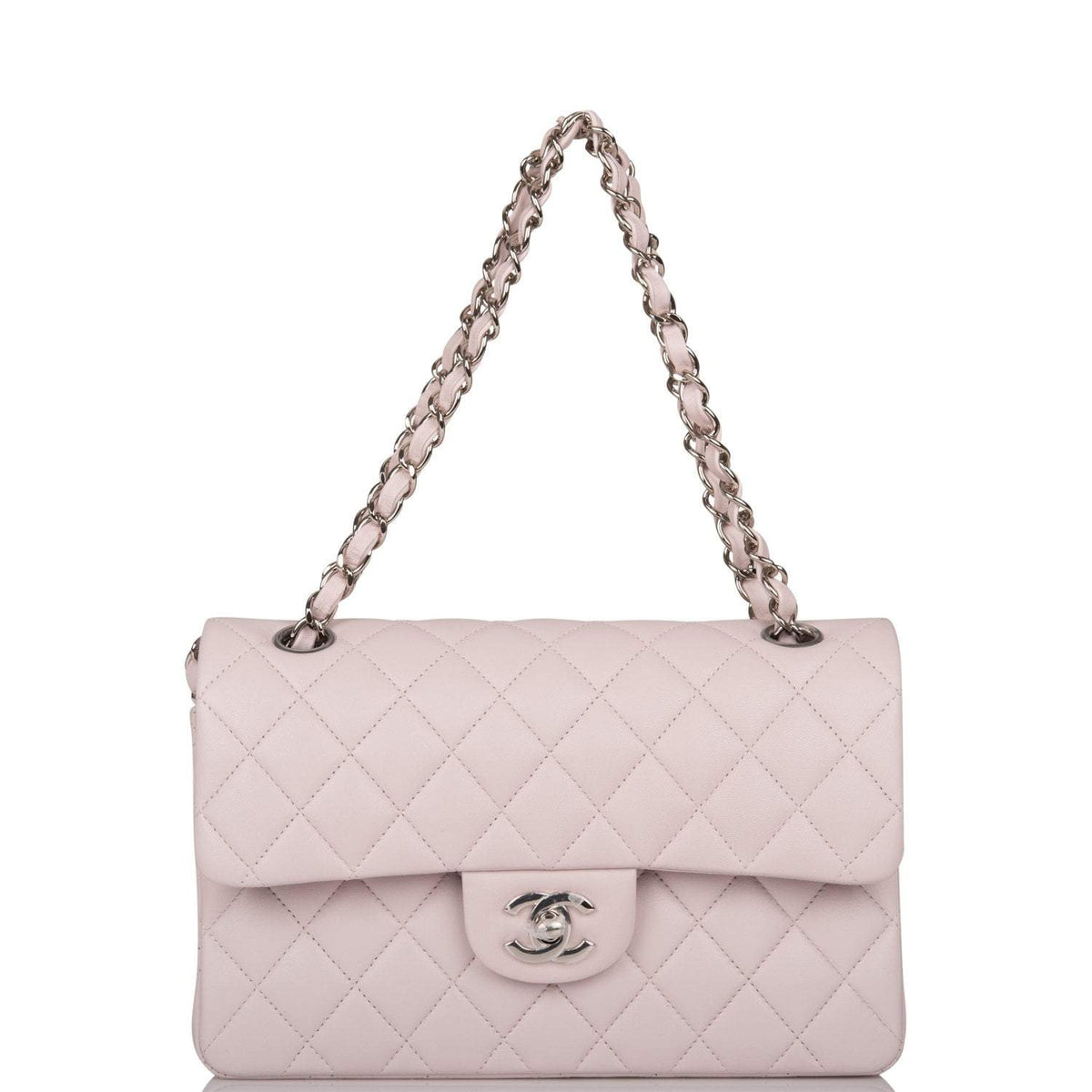 Chanel Light Purple Quilted Lambskin Small Classic Double Flap Bag Silver Hardware - image 7