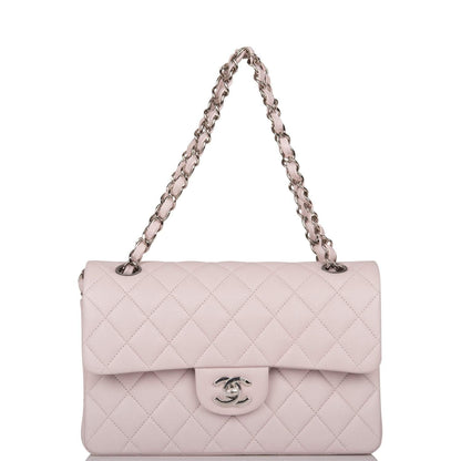 Chanel Light Purple Quilted Lambskin Small Classic Double Flap Bag Silver Hardware - image 7