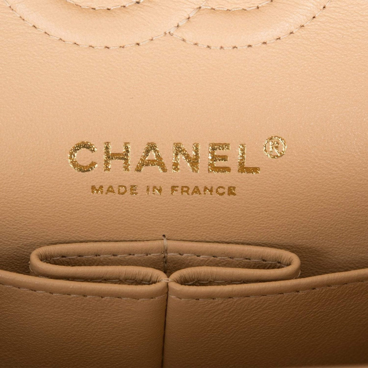 Chanel Small Classic Double Flap Bag Beige Lambskin Gold Hardware - photo 8